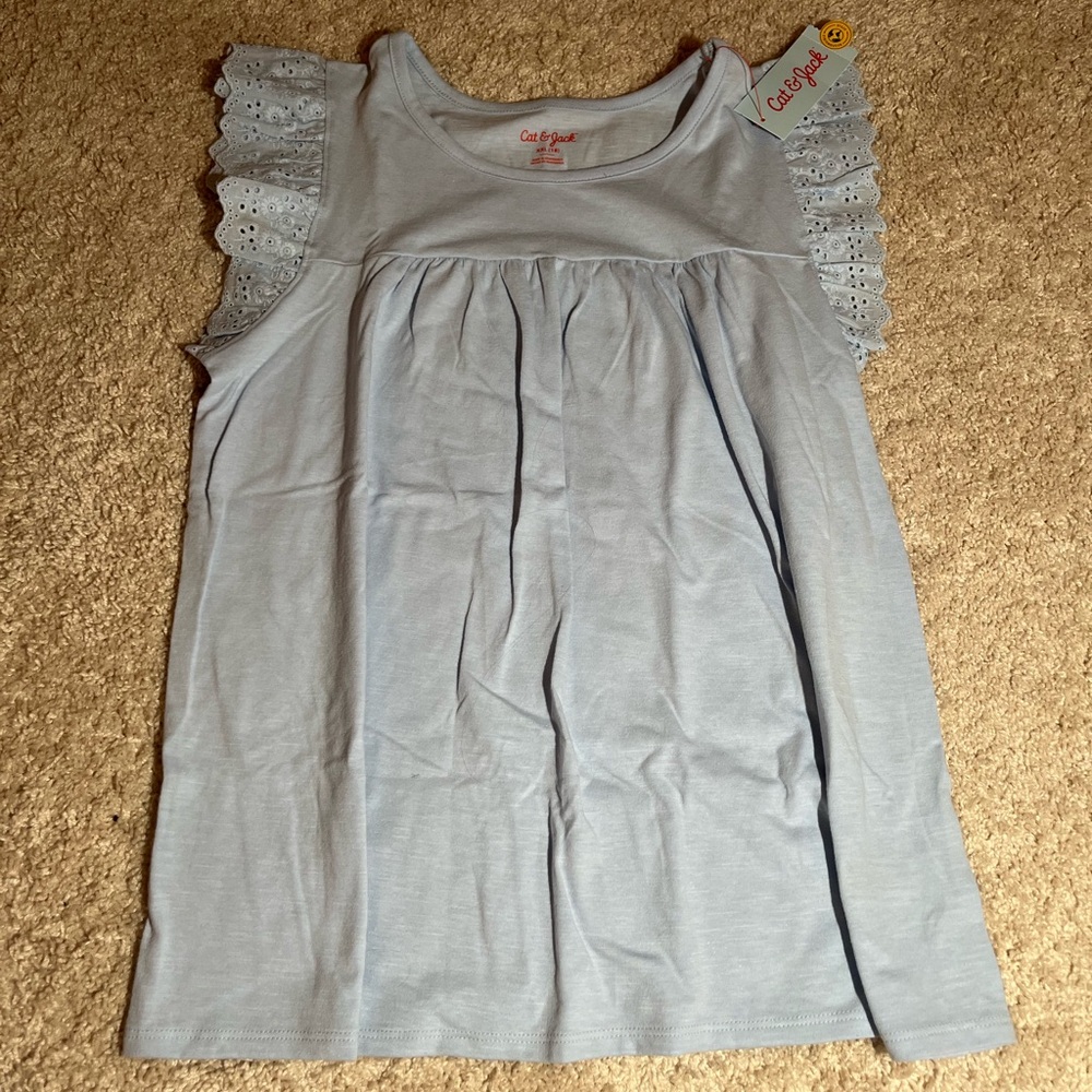 Cat & Jack Light Blue Ruffle Top